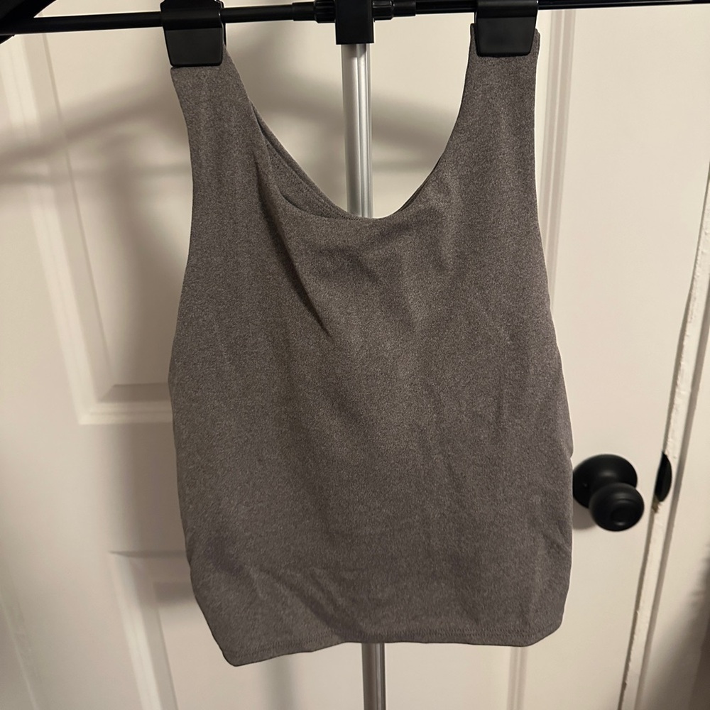 Athleta Women’s Dark Grey Crop Top With Built in Bra Size M